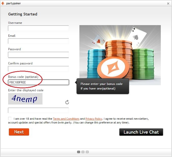 Party Poker Bonus Codes